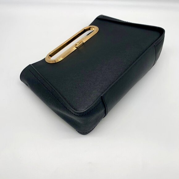 Michael Kors Chelsea Black Saffiano Leather Convertible Crossbody Clutch - NWT - Picture 4 of 11